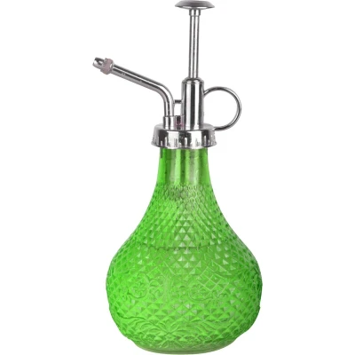 Afbeelding van Esschert Design plantenspuit/vernevelaar glas smaragdgroen/zilver 20.5 cm Plantenspuiten