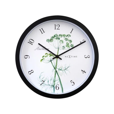 Afbeelding van Buitenklok Nextime dia 30.5cm Anethium cijfers, zwarte rand witte wijz