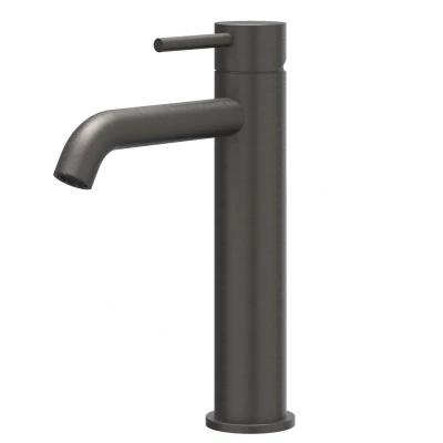 Afbeelding van IVY Concord wastafelkraan Middel model Geborsteld carbon Black PVD Tijdloze uitstraling