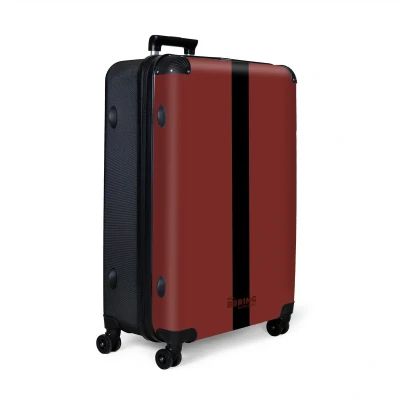 Afbeelding van NoBoringSuitcases.com® Koffer groot Reiskoffer lichtgewicht Rood met zwarte streep Rolkoffer 4 wielen Grote trolley XL 98 liter bagage