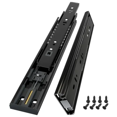 Afbeelding van AOLISHENG Soft Close Lade Runners 300mm Zwart Volledige Extension Side Mount Kogellager Keukenkast Zelfdichte Slides Rails Vervanging Heavy Duty 45kg Laadvermogen 1 paar (2 Pack)