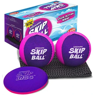 Afbeelding van Ultimate Skip Ball (Roze/Paars) Leuke rubberachtige strandballen en het beste waterspeelgoed voor buiten meisjes, tieners cadeaus vrouwen die alles hebben Coole verjaardagscadeaus spelletjes op feestjes Kerstmis 2022