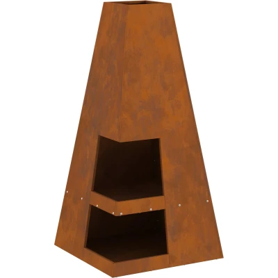 Afbeelding van vidaXL Vuurkorf Weerbestendig staal/Bruin Staal 50 x 100 cm