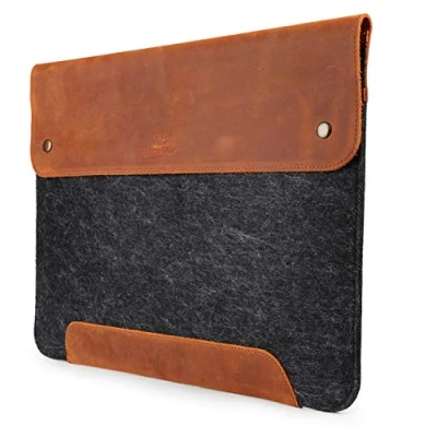 Afbeelding van MegaGear MacBook tas gemaakt van echt leer en fleece 13,3 inch, Camel, MG1904, one size