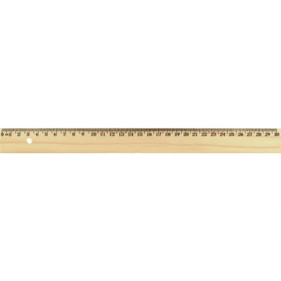 Afbeelding van liniaal Westcott 30cm hout zonder metaalinleg