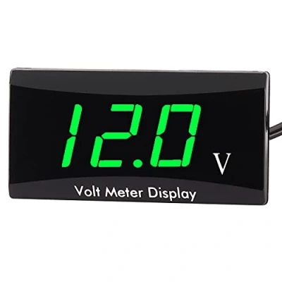Afbeelding van Kinstecks motorfiets voltmeter DC 12V digitale LED display spanningsmeter auto accu groen
