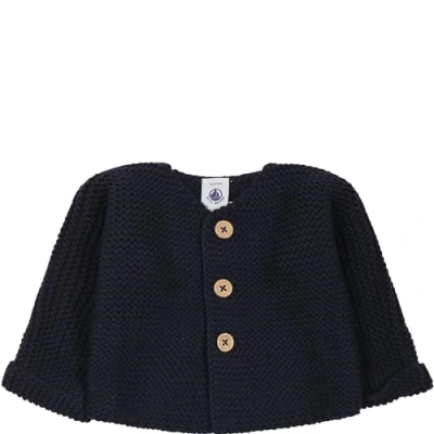 Afbeelding van Petit Bateau JongensMeisjes Grofgebreid vest met ronde hals in de kleur Donkerblauw, maat: 86