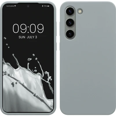 Afbeelding van kwmobile telefoonhoesje geschikt voor Samsung Galaxy S23 Plus Hoesje met siliconen coating Smartphone case in grijs
