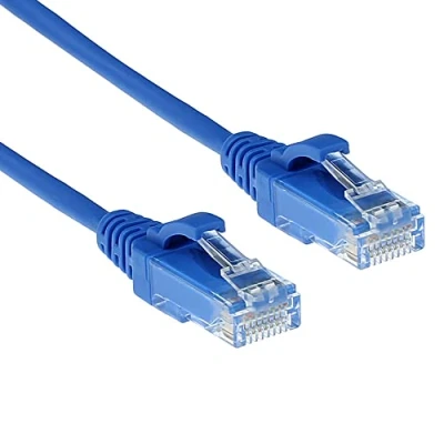 Afbeelding van ACT DC9630 LSZH U/UTP CAT6 Datacenter Slimline Patchkabel Snagless RJ45 Connectoren Blauw 15 cm