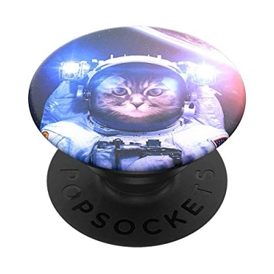 Afbeelding van Popsockets Popgrip Uittrekbare Greep En Standaard Voor Smartphones Tablets Met Een Verwisselbare Poptop Catstronaut