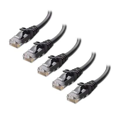 Afbeelding van Cable Matters 5 stuks Cat6 Ethernet kabel met beschermlip (Cat6 kabel, Cat 6 kabel) van 1,5 meter in zwart