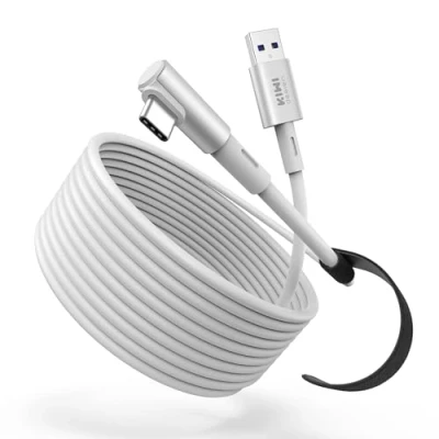 Afbeelding van KIWI design 20FT Link Kabel Compatibel met Oculus/Meta Quest 3S Accessoires, en 3/2/Pro/Pico 4, USB3.0 5 Gbps Super Speed