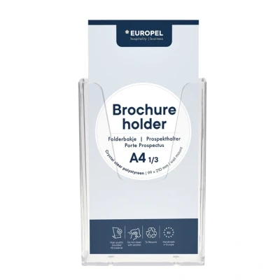 Afbeelding van Folderhouder Europel wand 1/3 A4 transparant