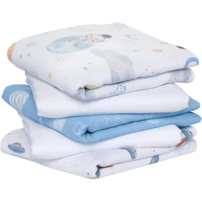 Afbeelding van aden + anais essentials Anais™ 100 katoenen mousseline pleinen, Space Explorers, 60x60cm