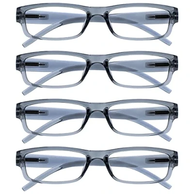 Afbeelding van The Reading Glasses Company Grijs Lichtgewicht Comfortabele Lezers Waarde 4 Pack Designer Stijl Mens Womens UVR4PK032GR +1.50