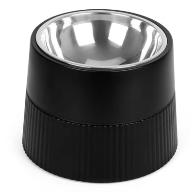 Afbeelding van Belle Vous Verhoogde Honden Voeder met Verwijderbare Kom 400 ml Roestvrijstalen bak in een Non slip Stelling Dierenvoer/Waterbak voor Voeren van Kleine, Middel en Grote of Katten