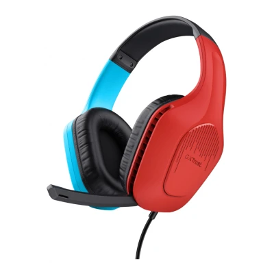 Afbeelding van Trust GXT 416S Zirox Bedrade Gaming Headset voor Nintendo Switch 3.5mm Stereo Rood/Blauw