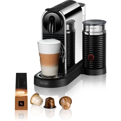 Afbeelding van De&#039;Longhi Nespresso CitiZ Platinum &amp; Milk EN330.M, Koffiezetapparaat, 19 Bar Duwen, Warm en Koud Melkschuim met Aeroccino3 Inbegrepen, 1260W, Zwart