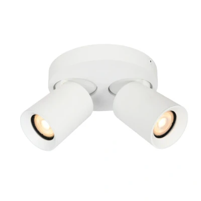Afbeelding van Artdelight Ronde plafondlamp Megano 2 lichts wit PL MEGANO2 RO WI