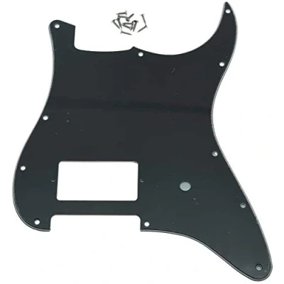 Afbeelding van Dopro 11 Hole ST Strat One Humbucker Gitaar Slagplaat Scratch Plaat Past Fender Delonge Zwart 3 Ply