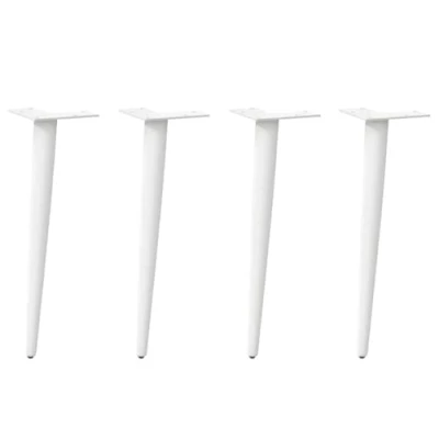 Afbeelding van vidaXL Salontafelpoten conische vorm 4 st 42 43 cm staal wit