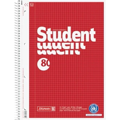 Afbeelding van Brunnen 106783201 notitieblok/collegeblok geruit A4 Student (80 vellen, gerecyclede engel)