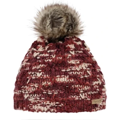 Afbeelding van Roadsign muts dames winter beany met pompon bruin, creme