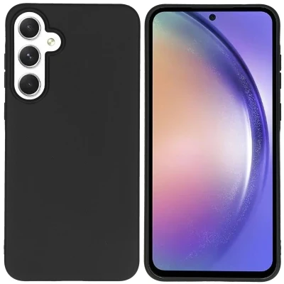 Afbeelding van Samsung Galaxy A55 Hoesje Siliconen en TPU (zacht) iMoshion Softcase/Backcover Zwart Telefoonhoesje