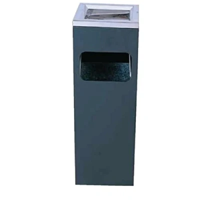 Afbeelding van Bolero vierkante afvalbak met asbak 60(h) x 20(b) 20(d)cm