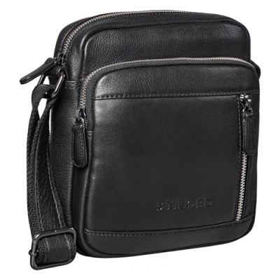 Afbeelding van STILORD &#039;Trae&#039; Kleine Herentas Leer Vintage Elegante Schoudertas Mannelijke Handtas voor 8&#039; tablets Moderne Messenger Bag Mannen Echt Leder, Kleur:zwart