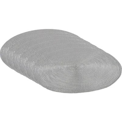 Afbeelding van Set van 6x stuks ronde Placemats metallic zilver look diameter 38 cm