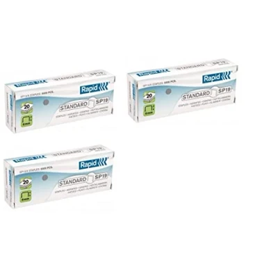 Afbeelding van Rapid 24873900 nietjes SP19/6 mm, 3 verpakkingen met 5000 stuks