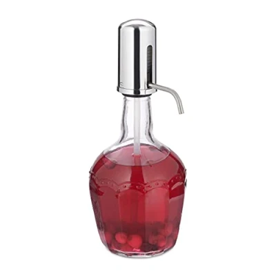 Afbeelding van Relaxdays limonadetap met pomp drankdispenser van glas limonade dispenser sapkan