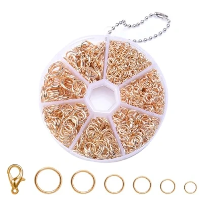Afbeelding van 1210 Stks Splitringen voor Sieraden Springringen Open Oogjes Ringetjes Metalen Sleutelhanger Ringen Diy Ambachtelijke Maken Accessoires Armband Ketting