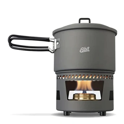 Afbeelding van Esbit CS1500HA Outdoor en camping spiritus kookset, 1500 ml, hard geanodiseerd aluminium, extreem licht, incl. dekselophanging, spiritusbrander