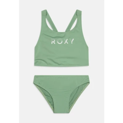 Afbeelding van Roxy Solid Active CROP Bikini voor kinderen, Maat: 164, Basil
