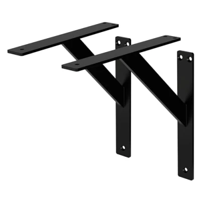 Afbeelding van Plankdrager set van 2 240x240 mm zwart aluminium ML design