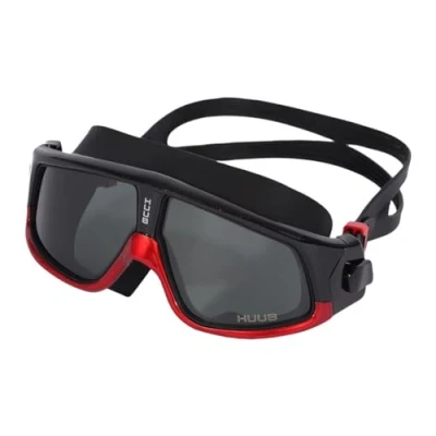 Afbeelding van Huub Ryft Open Water Zwemmasker Goggles Zwart Rood Dark Smoke UV Zonbescherming en SPF Eigenschappen Unisex