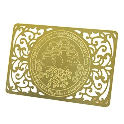Afbeelding van juanxian Feng Shui rijkdom Bringing Mongoose Gold Talisman Card W4124