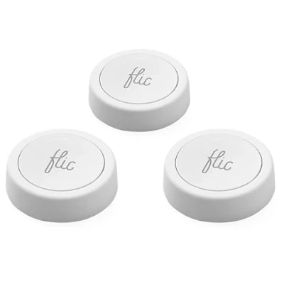 Afbeelding van Flic 2 Button 3pack Smart Home control and Phone Buttons Works With Hue, LIFX, IKEA Trådfri, Sonos, Spotify, IFTTT much more