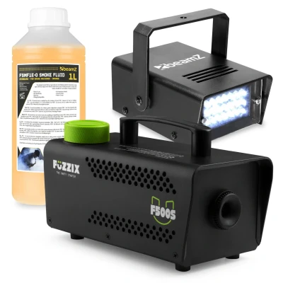 Afbeelding van BeamZ LED Stroboscoop Wit met S500 Rookmachine vloeistof