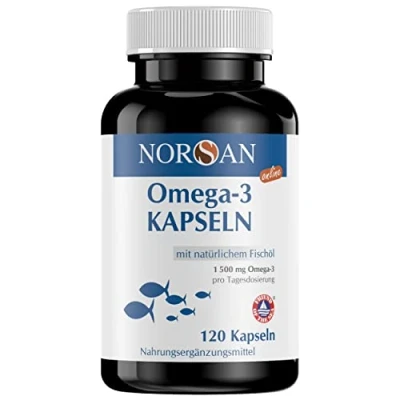 Afbeelding van NORSAN Premium Omega 3 Capsules hoog gedoseerd 1.500 mg per portie Aanbevolen door 4000 artsen Visolie EPA &amp; DHA, geen oprispingen met visgeur