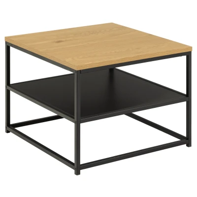 Afbeelding van Bijzettafel Hornum 55x55 cm in wild eiken met onderblad