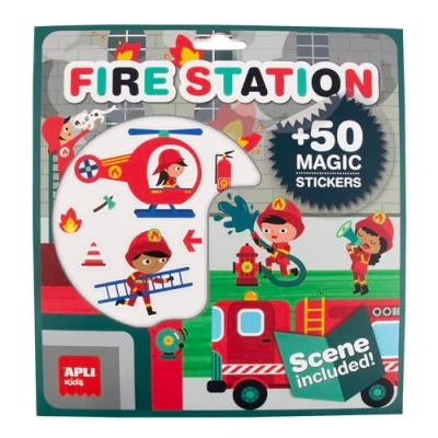 Afbeelding van APLI Kids 19373 Set met verwijderbare stickers podium voor kinderen vanaf 3 jaar, thema brandweer