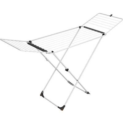 Afbeelding van Vileda Universeel wasrek, opvouwbaar, ruimtebesparend, met wieltjes, staal, wit, 5 x 55 129 cm