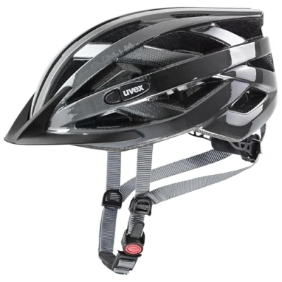 Afbeelding van uvex air wing lichte allround helm voor dames en heren individueel passysteem uitbreidbaar met led licht grey black 52 57 cm