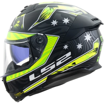 Afbeelding van LS2 FF808 Stream II Galdam Helm, zwart geel, afmeting XS voor man