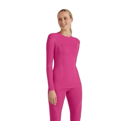 Afbeelding van FALKE Dames Top van onderlaag Wool Tech Round Neck W L/S SH Wol Functioneel material Sneldrogend 1 Stuk, Paars (Radiant Orchid 8692), S