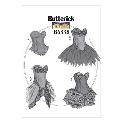 Afbeelding van Butterick Patroon 6338, Misses kostuums, maten 6 14, zijde, meerkleurig, A5 (6 8 10 12 14)