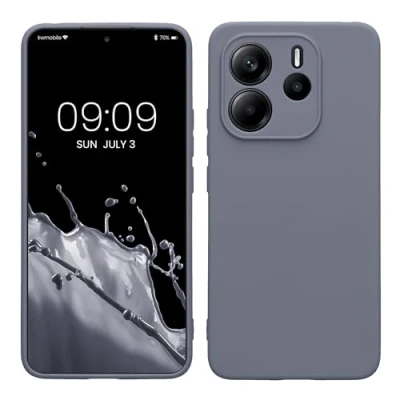Afbeelding van kwmobile telefoonhoesje geschikt voor Xiaomi Redmi Note 14 4G Hoesje smartphone Precisie camera uitsnede In blauwgrijs